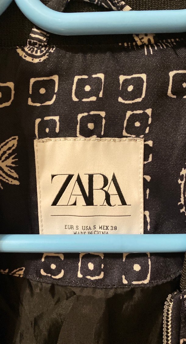 Zara Siyah Desenli Midi Ceket - Görsel 3