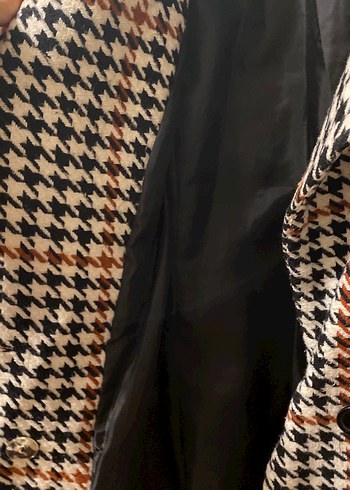 Düğmeli Desenli Kadın Midi Blazer - Görsel 8