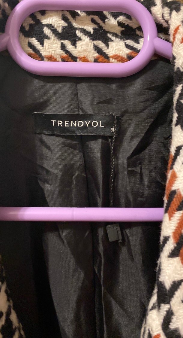 Düğmeli Desenli Kadın Midi Blazer - Görsel 2