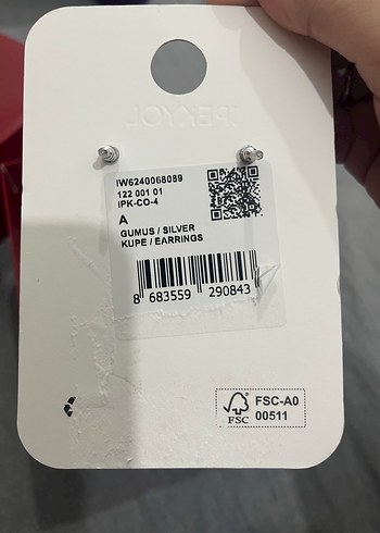 Baskılı Gri Kadın Küpe - İPEKYOL - Görsel 3