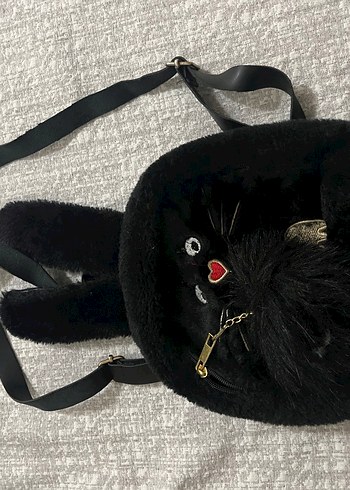 Siyah Peluş Kedi Desenli Kedi Aksesuarı - Görsel 2