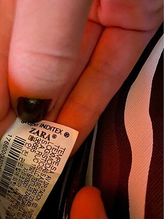  Beden kahverengi Renk Zara askılı çapraz zebra detay çanta