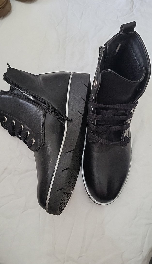Siyah Kadın Dolgu Topuklu Sokak Stili Bot - Görsel 2
