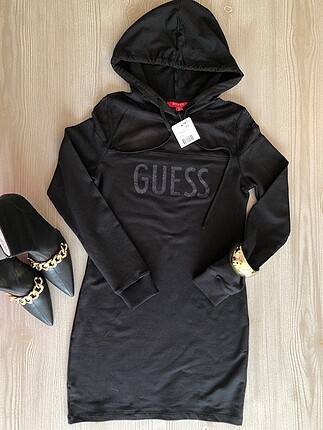 Guess File Detaylı Yeni Etiketli Siyah Elbise