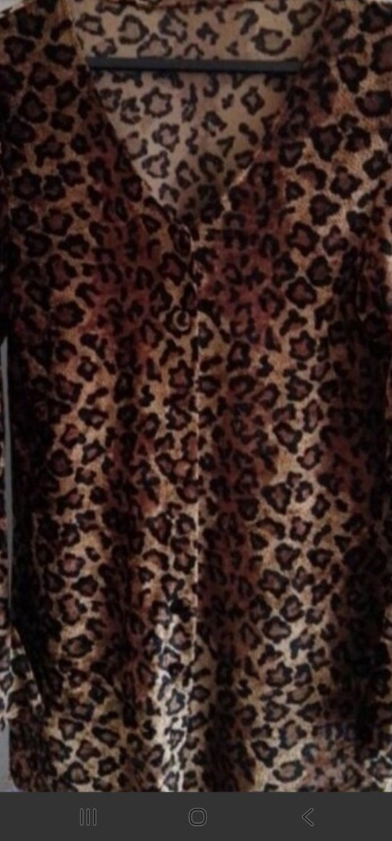 Leopar Desenli Bohem Uzun Kollu Bluz - Görsel 2