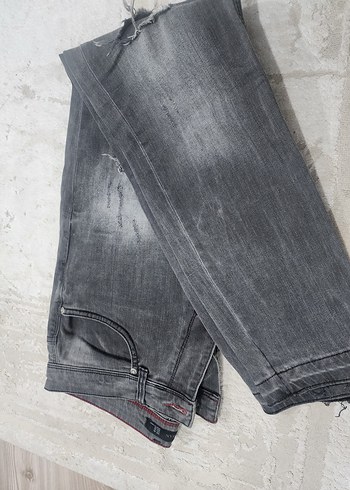 zarar kot pantolon dar kesim Kadın Denim Jean - Görsel 2