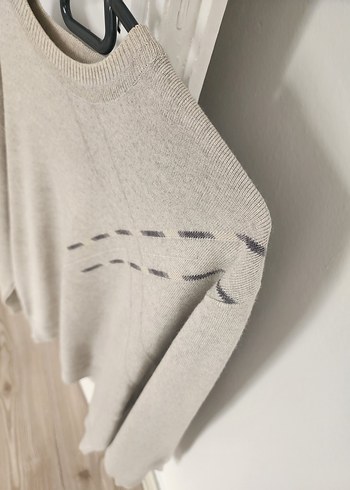 Gri Örgü erkekler Kazak - Görsel 7