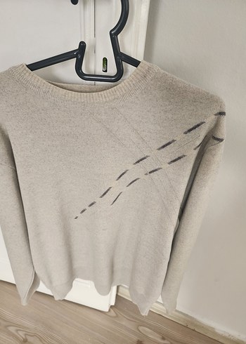 Gri Örgü erkekler Kazak - Görsel 9