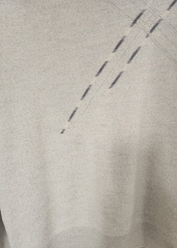 Gri Örgü erkekler Kazak - Görsel 2