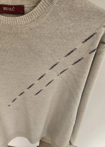 Gri Örgü erkekler Kazak - Görsel 4