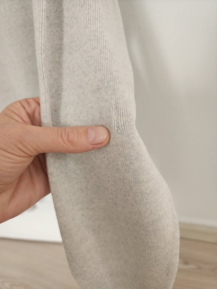 Gri Örgü erkekler Kazak - Görsel 3