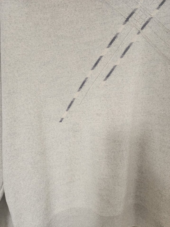 Gri Örgü erkekler Kazak - Görsel 2