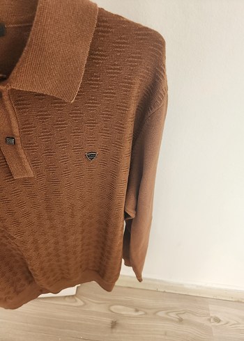 Kahverengi Örgü Polo Yaka Erkek Kazak - Görsel 5