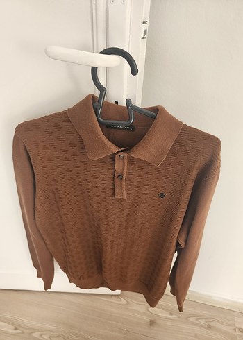 Kahverengi Örgü Polo Yaka Erkek Kazak - Görsel 6