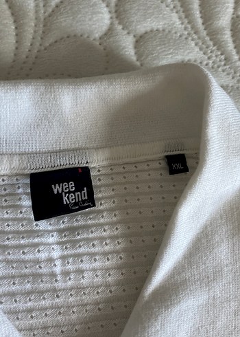 Erkek Beyaz Örgü Kısa Kollu Polo Tişört - Görsel 4