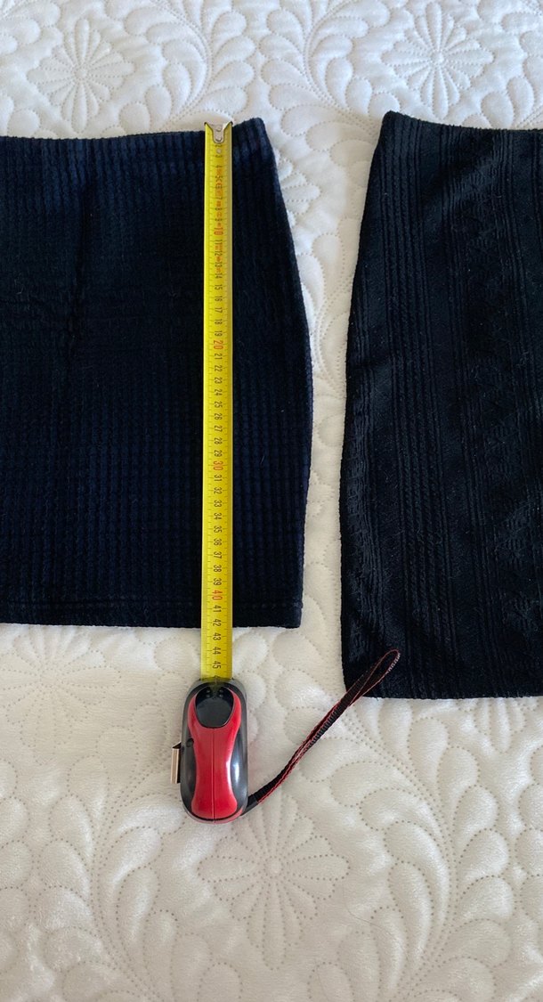 Etek Siyah, Elastik Bel, Midi Boy triko etek - Görsel 3