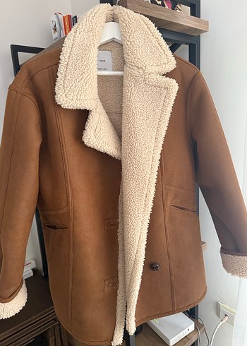 Kahverengi Süet Kürklü Kadın Ceket - Görsel 4