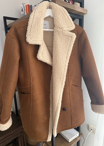 Kahverengi Süet Kürklü Kadın Ceket - Görsel 3