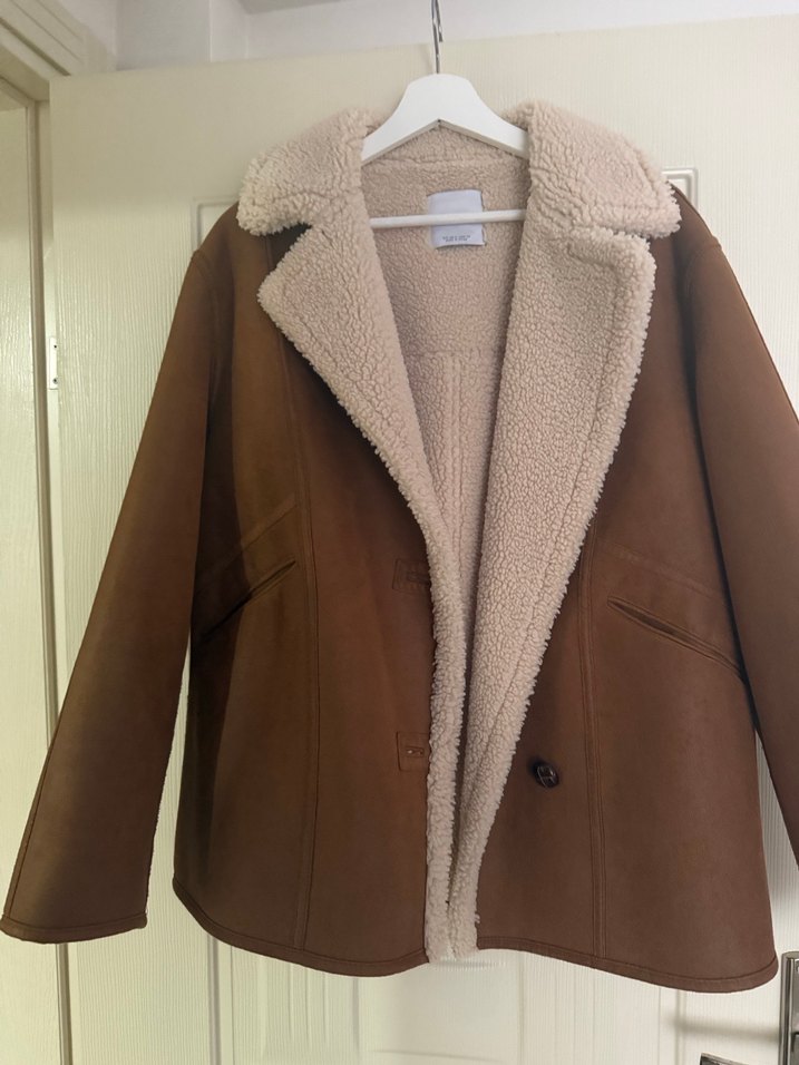 Kahverengi Süet Kürklü Kadın Ceket - Görsel 2