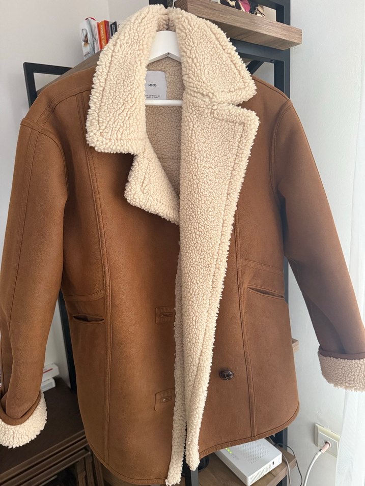 Kahverengi Süet Kürklü Kadın Ceket - Görsel 4