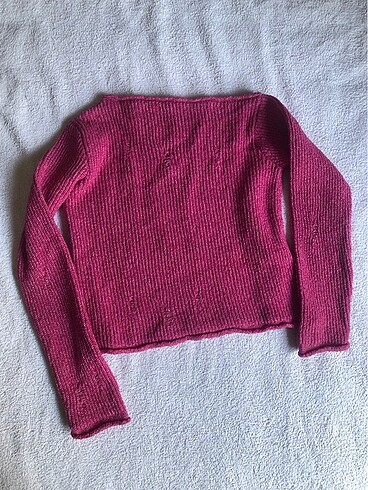 pembe crop triko kazak