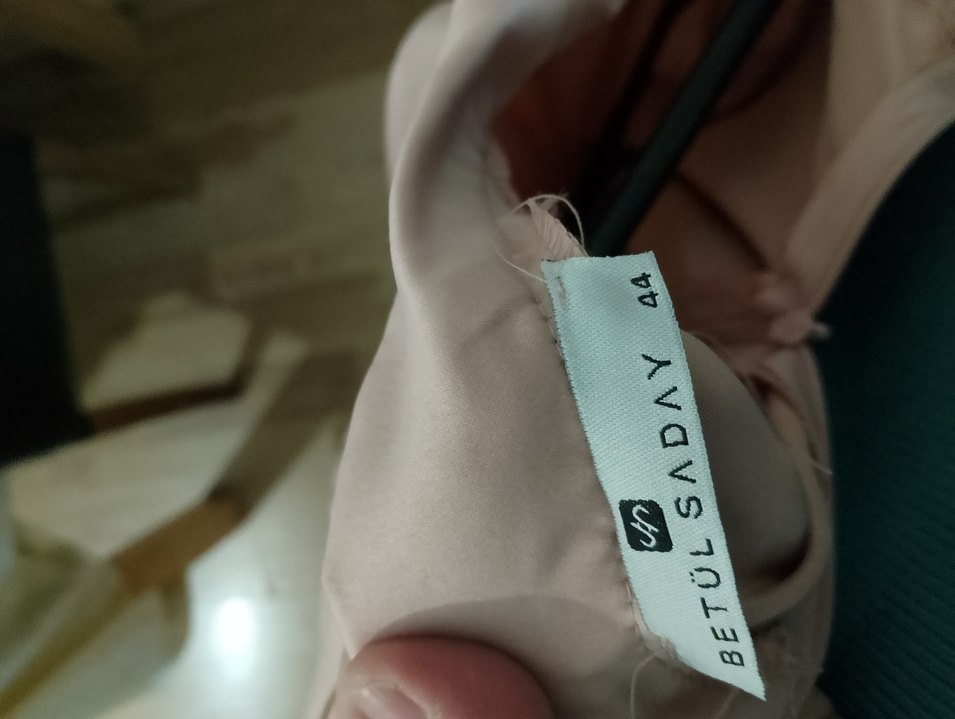 Bej Drapeli Uzun Kollu Kadın Elbise - Görsel 5