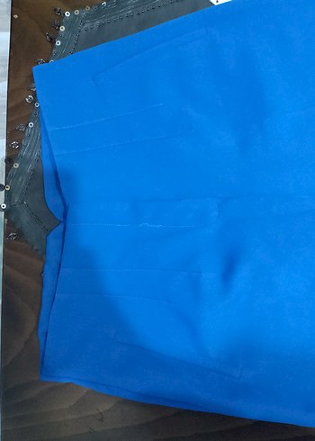 Kadın Mavi Uzun Kumaş Pantolon - Görsel 2