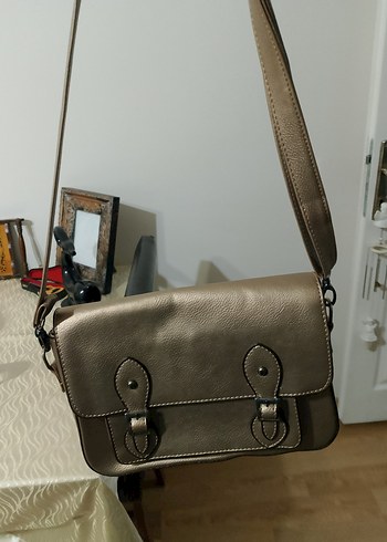 Bej Deri Tokalı Kadın Çantası - Görsel 2