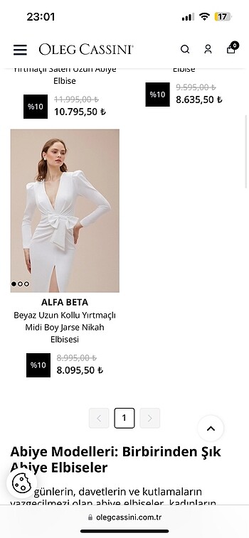 Alfabeta beyaz söz isteme elbisesi