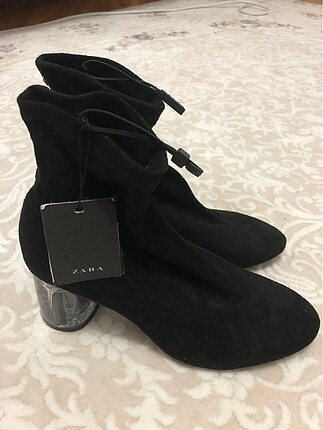 Zara suni süet topuklu bot