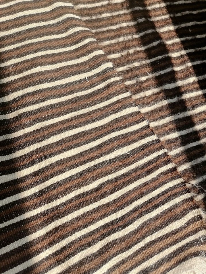 Antika Kahverengi Zebra Desenli Bohem kilim yolluk - Görsel 2