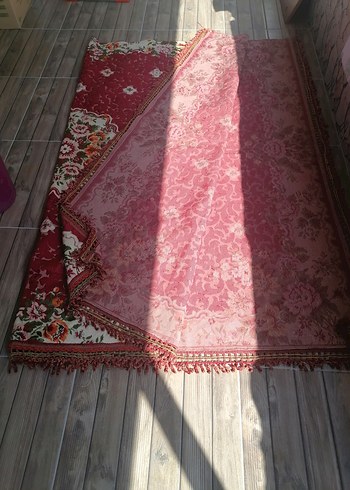 Antika Bordo Desenli Klasik Halı kilim yatak örtüsü - Görsel 2