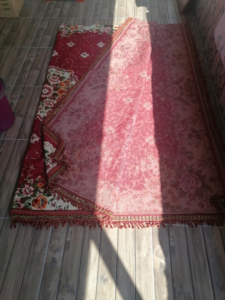 Antika Bordo Desenli Klasik Halı kilim yatak örtüsü - Görsel 2