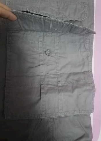 Gri Bol Kesim Kemerli Erkek Kapri - Görsel 4