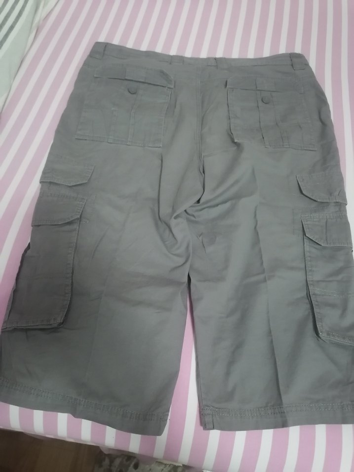 Gri Bol Kesim Kemerli Erkek Kapri - Görsel 2