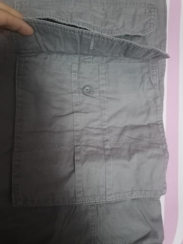 Gri Bol Kesim Kemerli Erkek Kapri - Görsel 4