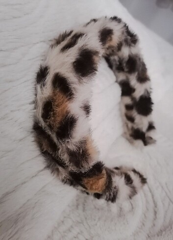 Leopar desenli peluş taç 