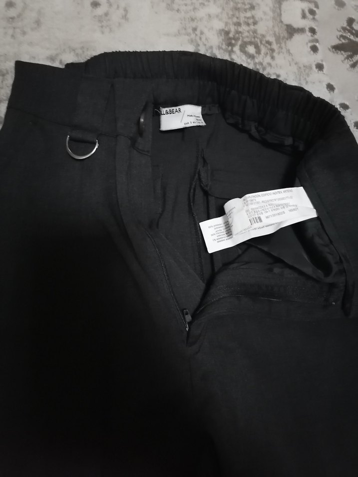 Pull&bear marka gri paçaları lastikli pantolon - Görsel 4