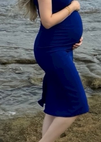 Sade Mavi Midi Elbise - Görsel 2