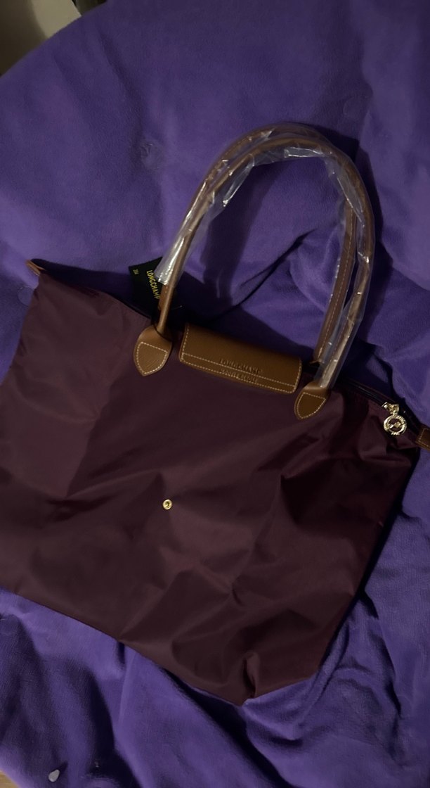Longchamp Fermuarlı Mor Kadın Omuz Çantası - Görsel 3