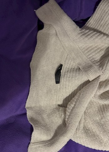 Gri V Yaka Örgü Kadın Kazak - Görsel 7