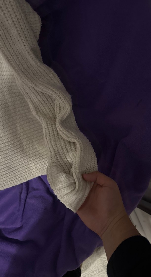 Gri V Yaka Örgü Kadın Kazak - Görsel 4