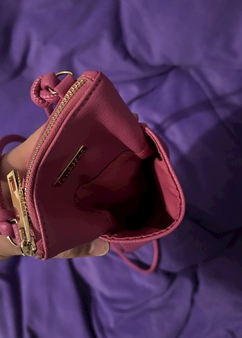 Pembe Deri Fermuarlı Kadın Çapraz Çanta - Görsel 2