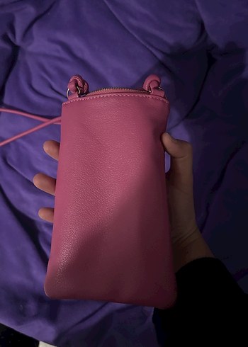 Pembe Deri Fermuarlı Kadın Çapraz Çanta - Görsel 5