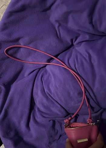 Pembe Deri Fermuarlı Kadın Çapraz Çanta - Görsel 4