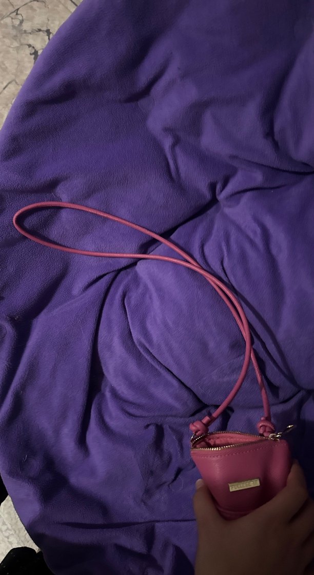 Pembe Deri Fermuarlı Kadın Çapraz Çanta - Görsel 4