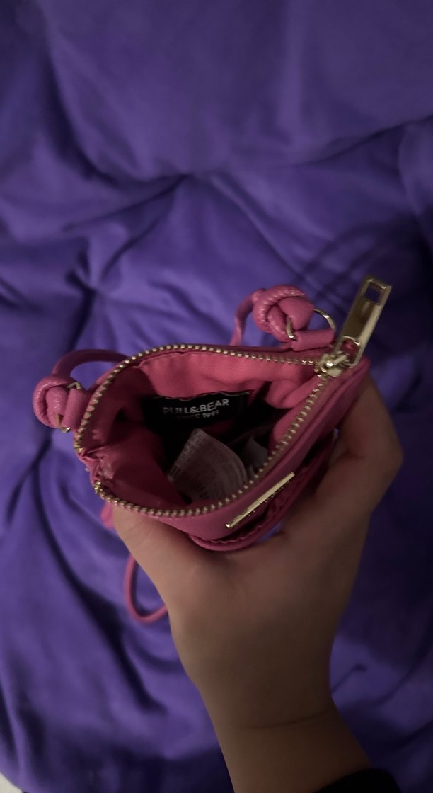 Pembe Deri Fermuarlı Kadın Çapraz Çanta - Görsel 3