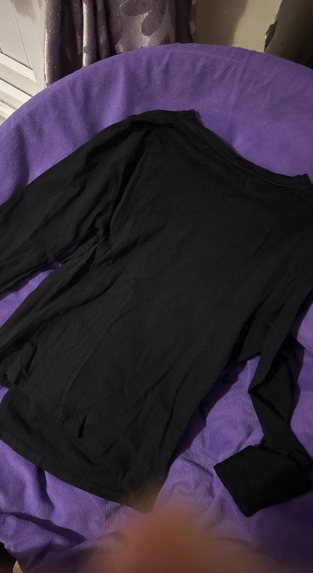 Siyah tek yırtmaç rahat bluz Bluz - Görsel 5