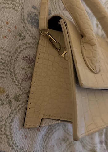 Beden camel Renk Jacquemus Beyaz Yılan Desenli Kadın Çanta