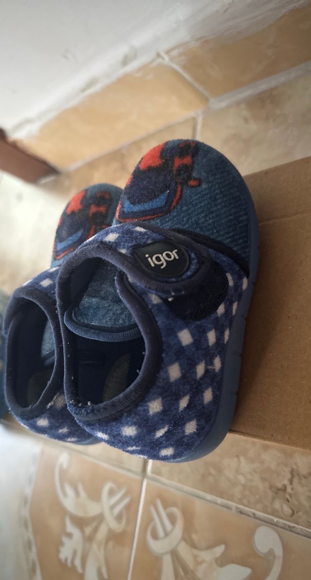 Çocuk Mavi Baskılı igor ev ayakkabısı - Görsel 3